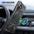 iPhone 16 Magnetic Case Flexible and Bump Resistant Phone Cover with Rotary Ring Kickstand - Black Online Sale