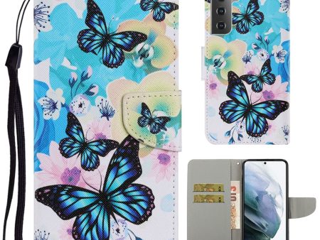 Wonderland Samsung Galaxy S21 FE flip case - Blue Butterflies Cheap