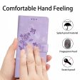 iPhone 16 Pro Max Leather Wallet Case Imprinted Flower Flip Protective Phone Cover - Purple Online Hot Sale