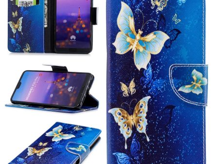 Wonderland Huawei P20 Pro flip case - Blue Butterflies For Cheap