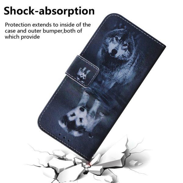 iPhone 16 Plus Wallet Case Pattern Print Leather Phone Cover - Dog and Wolf Fashion