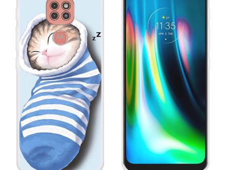 Deco Motorola Moto G9 Play case - Cat Sleeping In The Socking Online Hot Sale