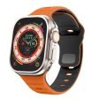 Apple Watch Series 41mm - 40mm - 38mm Watch Strap Dual Color Silicone Band - Orange+Black Online now