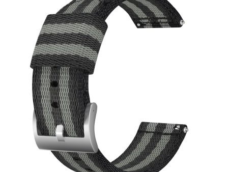 18mm Bofink® Luxury Nylon Watch Strap - Gray Stripes Online now