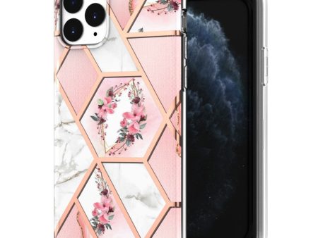 Marble iPhone 11 Pro case - Pink Flowers Fashion