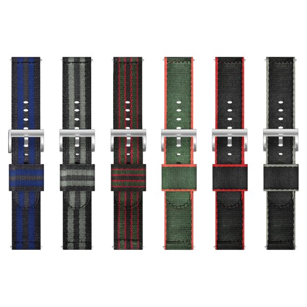 24mm Bofink® Luxury Nylon Watch Strap - Gray Stripes Fashion