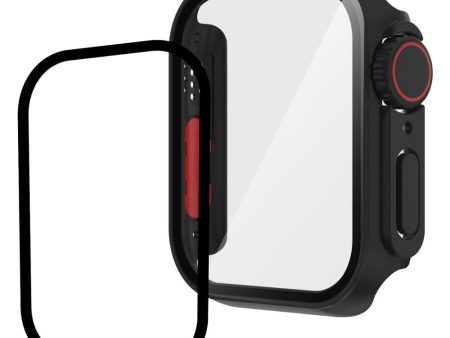 Apple Watch SE 2022 (40mm)   SE 40mm   6   5   4 cover with tempered glass screen protector - Black   Red Online Sale