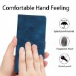 iPhone 16 Pro Max Leather Wallet Case Imprinted Flower Flip Protective Phone Cover - Blue Hot on Sale