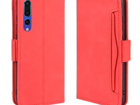 Modern-styled leather wallet case for Huawei P20 Pro - Red Online Sale