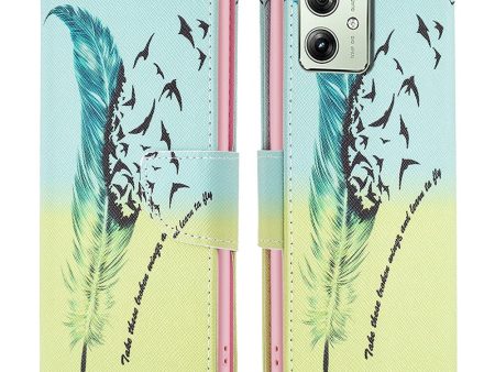 Wonderland Motorola Moto G54 flip case - Feather and Birds Online