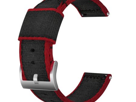 18mm Bofink® Luxury Nylon Watch Strap - Black Red Cheap