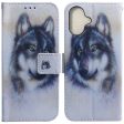 iPhone 16 Plus Wallet Case Pattern Print Leather Phone Cover - Wolf Sale