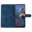 iPhone 16 Pro Max Leather Wallet Case Imprinted Flower Flip Protective Phone Cover - Blue Hot on Sale