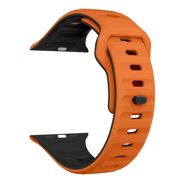 Apple Watch Series 41mm - 40mm - 38mm Watch Strap Dual Color Silicone Band - Orange+Black Online now