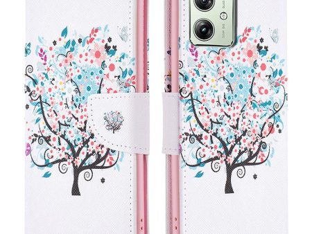 Wonderland Motorola Moto G54 flip case - Flower Tree Online