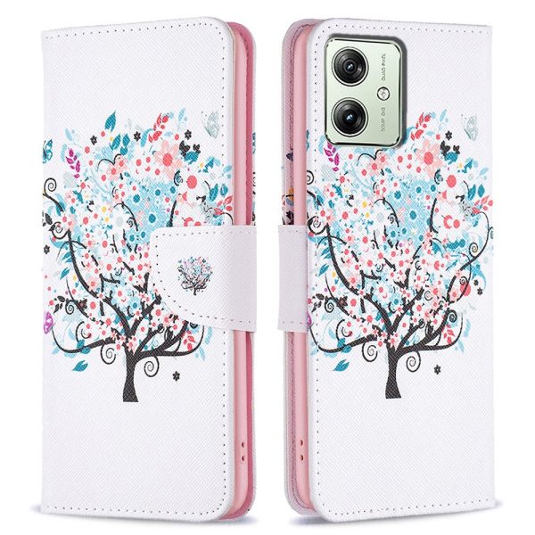 Wonderland Motorola Moto G54 flip case - Flower Tree Online