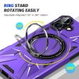 iPhone 16 Magnetic Case Flexible and Bump Resistant Phone Cover with Rotary Ring Kickstand - Purple For Discount