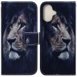 iPhone 16 Plus Wallet Case Pattern Print Leather Phone Cover - Lion For Discount