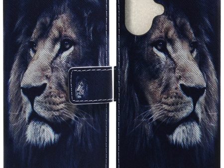 iPhone 16 Plus Wallet Case Pattern Print Leather Phone Cover - Lion For Discount