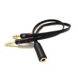 Universal 2pcs 3.5mm Female to dual 3.5mm Male audio Y splitter cable Sale