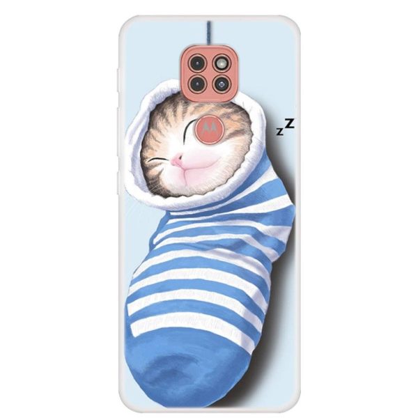 Deco Motorola Moto G9 Play case - Cat Sleeping In The Socking Online Hot Sale