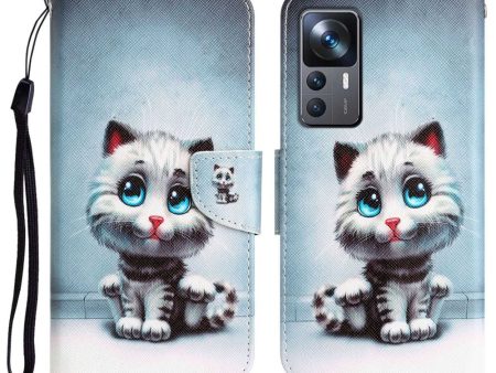 Wonderland Xiaomi 12T   12T Pro   K50 Ultra flip case - Blue Eyes Cat Fashion