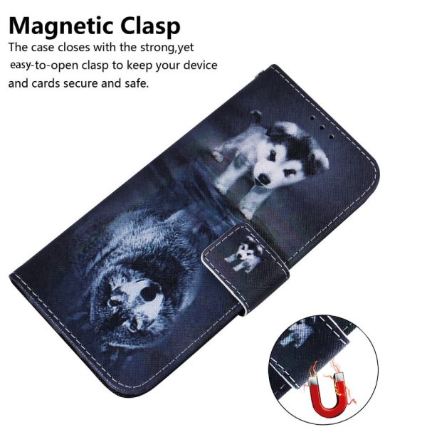 iPhone 16 Plus Wallet Case Pattern Print Leather Phone Cover - Dog and Wolf Fashion