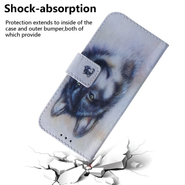 iPhone 16 Plus Wallet Case Pattern Print Leather Phone Cover - Wolf Sale