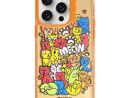 iPhone 15 Pro Case Wave Lens Frame Bump Resistant and Flexible Pattern Mobile Phone Cover - Orange   Animals Online