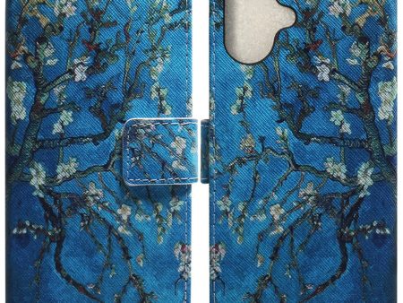 iPhone 16 Plus Wallet Case Pattern Print Leather Phone Cover - Apricot Flowers Hot on Sale