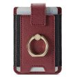 MUXMA Universal leather card holder with ring grip - Red Supply