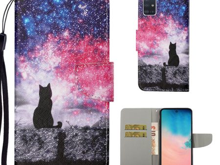 Wonderland Samsung Galaxy A71 flip case - Black Cat Hot on Sale