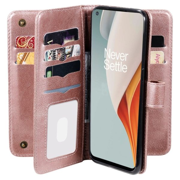 10-slot wallet case for OnePlus Nord N100 - Rose Gold on Sale