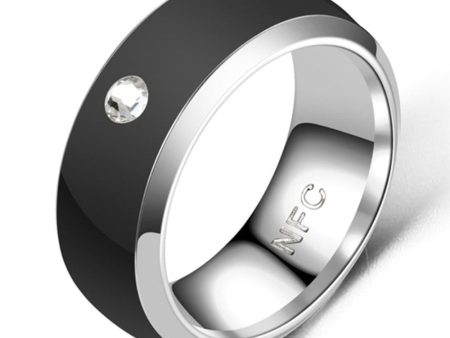 Smart editable stainless steel multifunctional NFC ring - Black   10# Fashion