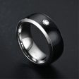 Smart editable stainless steel multifunctional NFC ring - Black   8# For Discount