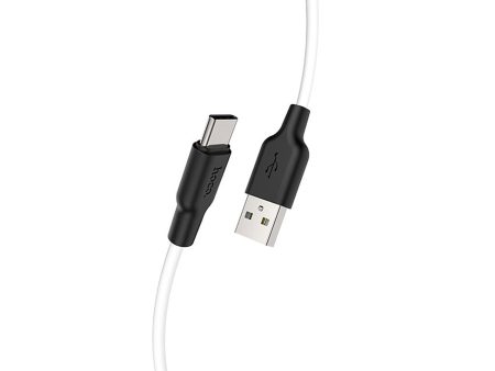 HOCO X21 Plus Silicone charging cable for Type-C - black＆white Online now