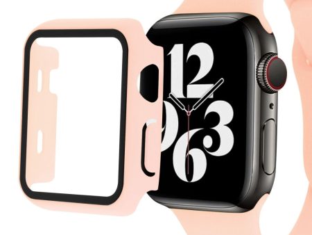 Apple Watch SE 2022 (40mm) cover with tempered glass screen protector - Light Pink Sale