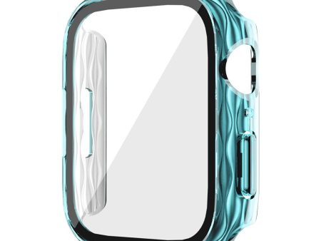 Apple Watch Series 4   5   6   SE   SE (2022) 44mm Hard Bump resistant Watch Case Cover with Tempered Glass Screen Film - Lake Green Online Sale