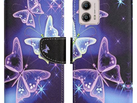 Wonderland Motorola Moto G73 flip case - Sparkling Butterflies Online Hot Sale