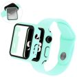 Apple Watch SE 2022 (44mm) cover with tempered glass screen protector - Cyan For Cheap