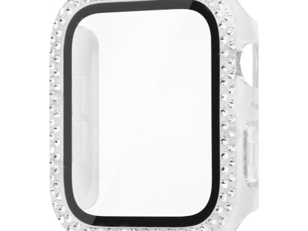 Apple Watch SE 2022 (44mm) rhinestone décor cover with tempered glass - Transparent For Cheap