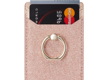 MUXMA Universal sand style leather card holder - Rose Gold Online