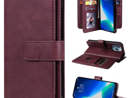 10-slot wallet case for iPhone 15 Pro Max - Wine Red Discount