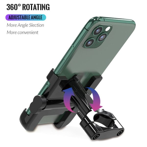 Universal aluminum alloy bike rotatable phone mount - Black Cheap