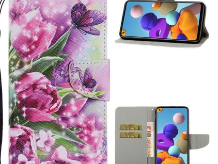 Wonderland Samsung Galaxy A21s flip case - Tulips For Discount