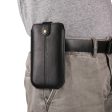 Crazy Horse leather pouch for 6.1 inch phones - Black Online now