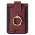 MUXMA Universal leather card holder with ring grip - Red Supply