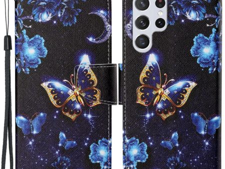 Wonderland Samsung Galaxy S22 Ultra flip case - Moon   Butterfly Online Sale