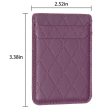 Universal rhombus style leather card holder - Dark Purple For Sale