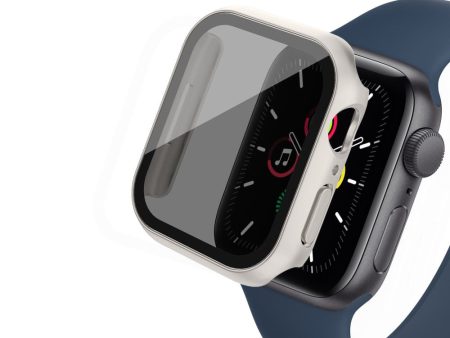 Apple Watch SE 2022 (44mm) cover with tempered glass - Silver Online Sale